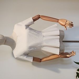 White blouse top tailored with short sleeve